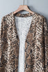 Print Colorblock Long Cardigan